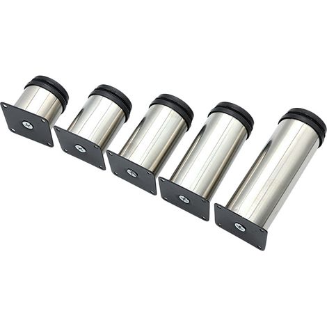 Satz Mit 4 Höhenverstellbaren Möbelfüßen Aus Edelstahl Für Sofa, Tisch Und Schränke - 8 Cm