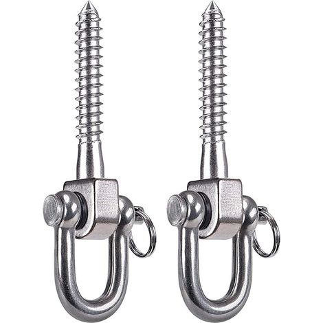 2er-set 180° Schaukelhaken Aus Edelstahl Sus304 – Tragfähigkeit 800 Kg – Für Spielplätze, Yoga, Hängematte, Seil, Sandsack, Boxsack, Veranda