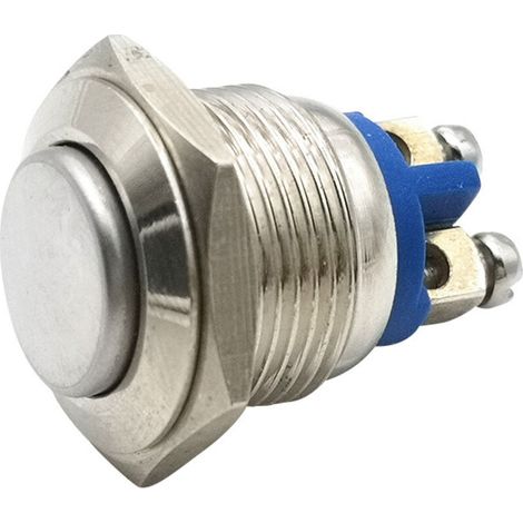 Taster, Kurzzeitig Schließend, Edelstahlgehäuse, Passend Für 16 Mm (5/8") Montageloch – Silber