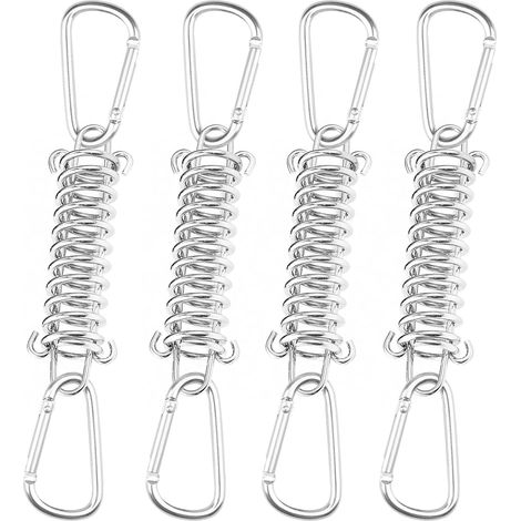 4er-set Zugfedern - Zubehör - Zugfedern Mit Haken Zur Befestigung Von Sonnensegeln - 120 Mm Feder Für Camping-vordächer, Zelte Usw.