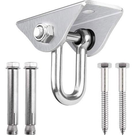 Deckenhaken Aus Edelstahl, 360° Drehbar, Für Beton Und Holz, Hängematte, Verandastuhl, Schaukel, Yoga Und Mehr, Bis 450 Kg Belastbar