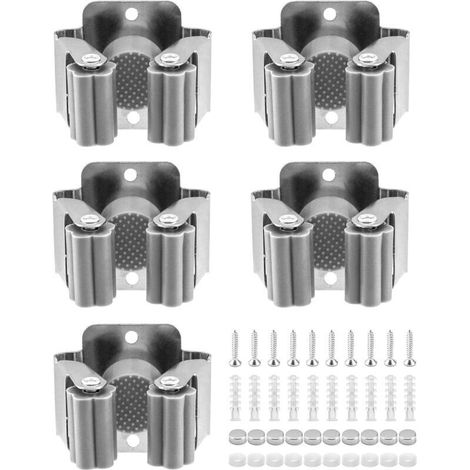 5-teiliges Wandhalterung-set Für Besen, Werkzeug-wandhalter, Mop-halter, Geeignet Für Badezimmer, Küche, Büro, Schrank, Garten Und Garage