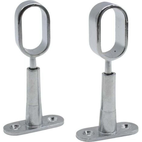 Barcelona Kleiderstangenhalter Dreieck 2 Halterung Für Ovale Kleiderstange Höhe 41 Bis 105 Mm Zink-aluminium Zentralrohrhalter Für Kleiderschrank Gardinenstange Decke