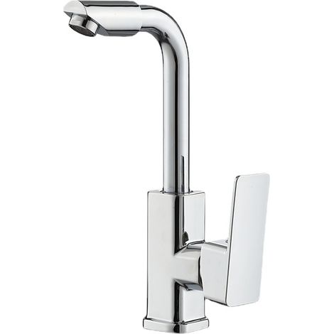 Badezimmerarmatur, Verchromte Messing-waschbeckenarmatur, Modernes Design Mit Zwei Wasserwegen Und 80 Cm Explosionsgeschütztem Wasserschlauch