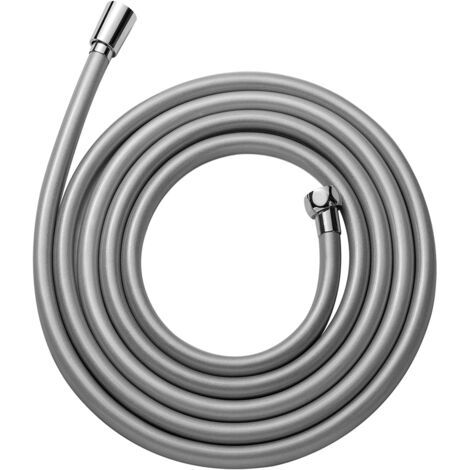 3 M Duschschlauch Mit Anti-verdreh-schutz, Aus Hochdruck-pvc, Für Badezimmerarmaturen, Silber.