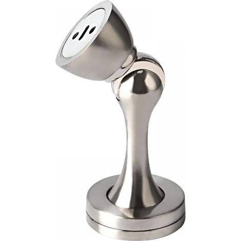 Magnetischer Türstopper, Wandmontierter Türstopper, Starker Magnetischer Verschluss, Massives Metall, 1 Stück, Silber
