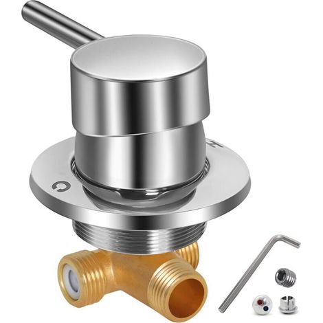 Thermostatische Duschmischbatterie Aus Messing, 2-in-1 Auslaufhahn G1/2" Für Badezimmer, Kalt- Und Warmwasser Für Integrierte Duschkabine