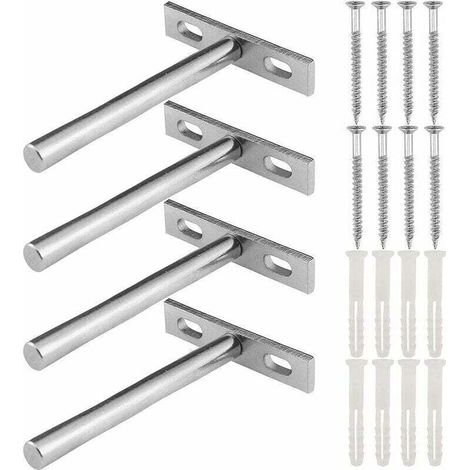 Versteckte T-förmige Wandregalhalterung, 4 Stück Versteckte Metallbefestigungen Für Schwebende Regale, Unsichtbare Silberne Halterungen Für Schwebende Regale Zum Diy-wandbau Im Heim