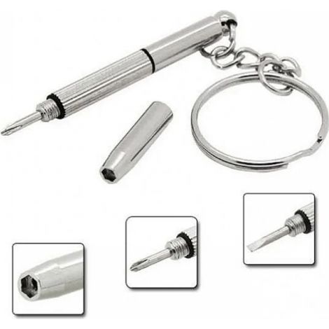 3-in-1 Edelstahl Brillen-schraubendreher-set Als Schlüsselanhänger, Tragbar, Nützlich Für Die Reparatur Von Sonnenbrillen Und Uhren, Multifunktionales Schrauben-schraubendreher-handwerkzeug, 1 Stück