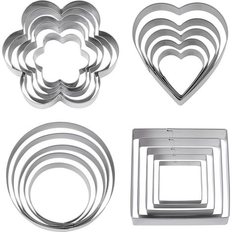 Set Aus 20 Ausstechformen, Edelstahl-ausstecher Für Kekse, Kuchen, Cookies Und Süßigkeiten