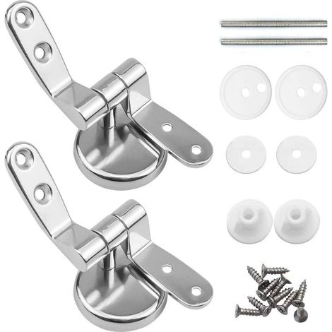 Toilettenklappenscharniere, 2er-pack Ersatzscharniere Für Wc-sitz Mit Befestigungen Aus Zinklegierung