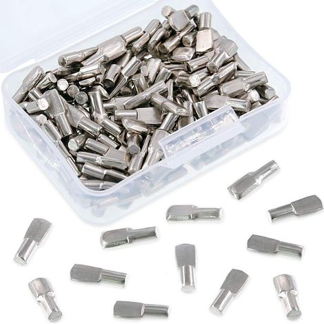 Satz Mit 150 Regalträgern, 5 Mm, Löffelförmig, Vernickelt, Ideal Für Schränke Und Entertainment-center