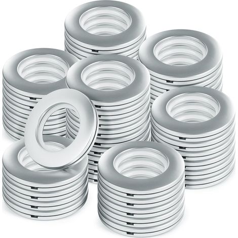 50er-set Duschvorhangringe Mit 40 Mm Innendurchmesser (1-9/16 Zoll) – Geräuscharme Duschvorhangringe Für Matte Silberfarbene Kunststoff-duschstangen