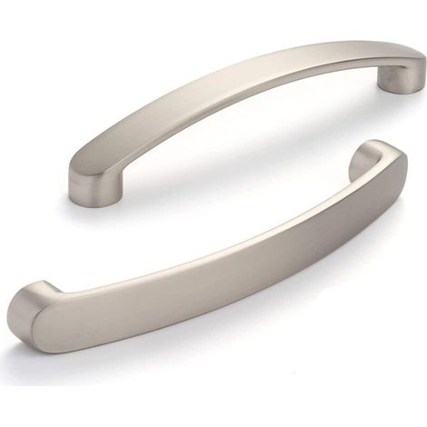 6er-set Verchromte Möbelgriffe – Küchentürgriffe Aus Gebürstetem Nickel – Lochabstand 96 Mm – Abmessungen 111x15x26 Mm