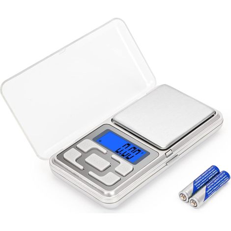 Präzision 500g/0,01g Küchenwaage Mit Hintergrundbeleuchtetem Lcd-display (4 Einheiten), Digitalwaage Mit Tarafunktion, Tragbare Mini-waage Für Küche/kaffee/reisen/medikamente - Silber