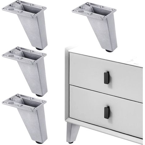 Tischbeine Für Möbel Und Sofa – Geeignet Für Schrank, Couchtisch, Tv-schrank Und Andere Möbel, Höhenverstellbar, 4 Stück, 8 X 7,63 Cm, Robust, Langlebig, Hohe Tragfähigkeit, Aluminium, Abriebfest Und