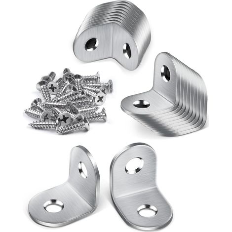 20er Set Metallwinkel, 20 × 20 Mm Befestigungswinkel, 90-grad-winkel, Edelstahlwinkel Mit 40 Schrauben, Kleine Metallwinkel Zur Befestigung Von Holzmöbeln
