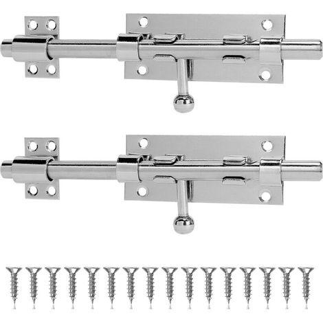 2 X Türriegel 20 Cm (8 Zoll) Edelstahltürverriegelung, Massiver Torriegel Mit 16 Schrauben Für Innen- Und Außenbereich