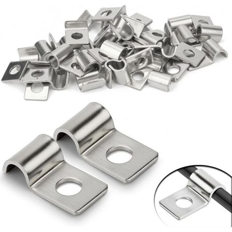 Starres Edelstahl-kabelbefestigungselement, 30 Stück, 6 Mm, U-form Mit Wandbefestigung, Für Kabel Von 5–6 Mm, Ideal Für Installationen In Großer Höhe