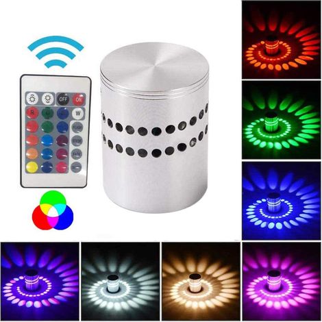 Spirale Aluminium Led Wandleuchte Dekoration Schlafzimmer Veranda Eingangsbereich Decke Wohnzimmer 3w Atmosphäre Lampe Rgb Farbiges Licht Mit Fernbedienung [energieklasse A+]