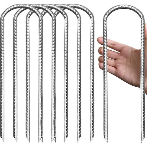Verzinkte Stahl-befestigungspflöcke 30 Cm – U-förmige Bodenanker Für Trampolin Und Zelt – 4er-set – Spitz Zulaufende Enden Für Einfaches Einschlagen