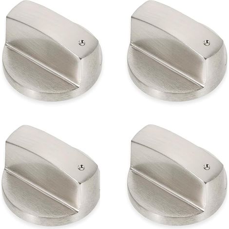 4er-pack Universal-metall-bedienknöpfe, 6 Mm Gasherd-knopf, Gasventilknopf, Drehknöpfe Für Gasherd, Backofen Und Kochfeld (silber)