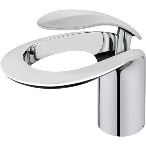 Chrom-einhebel-waschtischmischer Mit Breitem Wasserfallauslauf, Rutschfeste Ausführung, Schnelle Installation, Langlebiger Messinghahn
