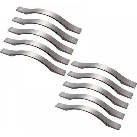 10 Stück Möbelgriffe Gebürstetes Nickel Schrankgriff Küchenschrankgriff Lochabstand 128 Mm