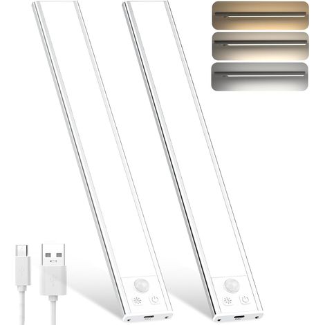 Innenleuchte Mit Bewegungsmelder, 1500 Mah Wiederaufladbare Led-nachtlampe, Kabellose Led-beleuchtung Für Küche Unter Schränken, Schränke, Kleiderschränke (2er-pack) [energieeffizienzklasse A]