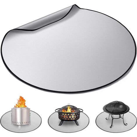 24 Zoll Runde Hitzebeständige Feuerstellenmatte, Feuerhemmende Terrassenmatte, Schützende Grillmatte Für Grill, Rasen, Garten, Boden Und Hinterhof