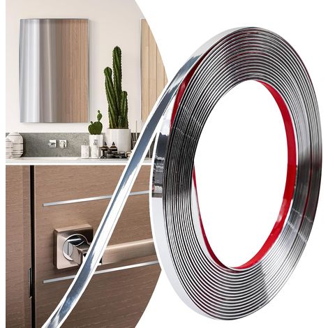 Dekorative Umrandung, Selbstklebendes Dekorband Für Türen, Fenster, Flexible Spiegel, Schränke Und Einfassungen (silber, 8 Mm X 6 M)