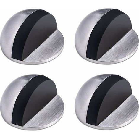 Türstopper, Edelstahltürstopper, Selbstklebender Türstopper, Bodentürstopper, Gummitürstopper, Halbrunder Türblocker, Für Zuhause Und Büro, 4 Stück