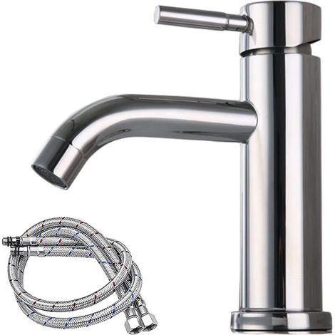 Msbd Badezimmerarmatur, Waschbeckenarmatur Aus Edelstahl, Für Die Verwendung Im Badezimmer (silber)