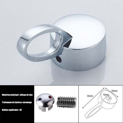 Zinklegierung Wasserhahngriffe, Ersatz Für Einhebel-wasserhahngriff, Einzelner Hebelgriff Mit Knopf Für Warm- Und Kaltwasser / Geeignet Für 40 Mm Ventilkern, 10 × 10 Mm (2