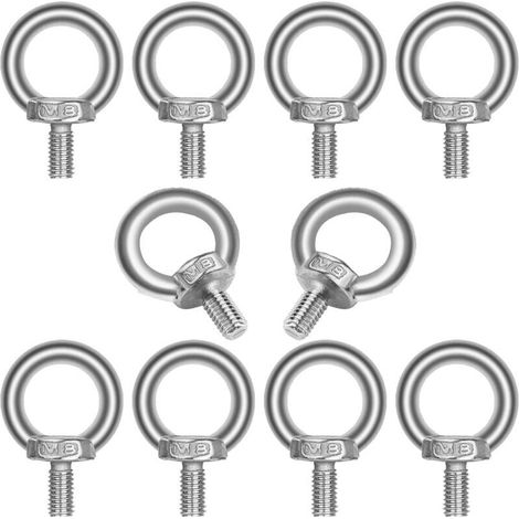 Satz Von 10 Augenschrauben M813 Aus Edelstahl 304 - Hebering - Ringform, Außengewinde, Marinegewicht, Schrauben Und Verschiedene Hebetechnik-ausrüstungen Für Den Ingenieurwesen-liaiki