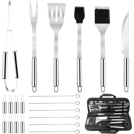 15-teiliges Grillzubehör-set, Grillwerkzeuge, Bbq-kit, Plancha-grillset, Grillutensilien, Grillausstattung, Grillkoffer, Für Outdoor-camping Und Picknick