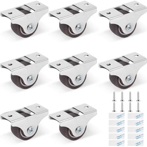 8er Set Möbelrollen Mit Schrauben, Möbelrollen, 25 Mm Gummirollen Für Möbel, Bodenschonende Rollen Für Wagen, Geräte Und Ausstattung