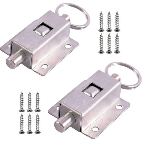 2 Stück Federbolzen, Automatischer Schieberiegel, Gleitender Federbolzen Aus Edelstahl, Mit Schrauben, Für Badezimmer-, Schlafzimmer- Und Toilettentüren