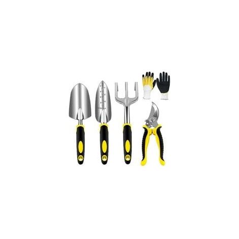 Gartenwerkzeug-set – Handwerkzeug-set – Gartenwerkzeug-set Mit Robusten Köpfen Aus Aluminiumguss Und Ergonomischen Griffen – Mit Gartenschere/handspatel/pflanzkelle/handrechen/handschuhen