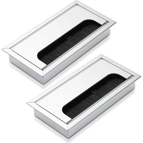 2er-set Kabeldurchführungen - Aus Aluminium - 160 X 80 Mm - Farbe: Silber