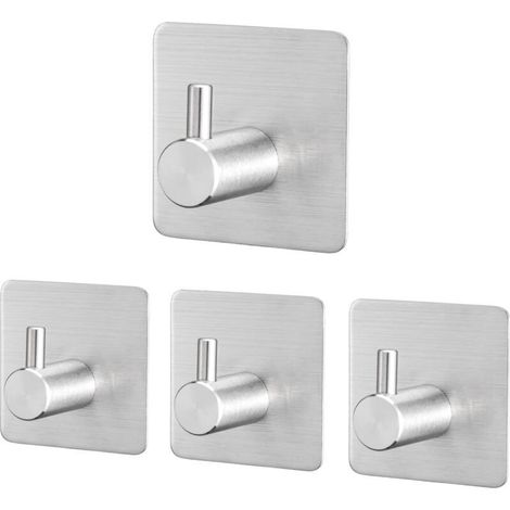 4 Stück Klebehaken Aus Edelstahl, Selbstklebende Wandhaken Für Bad Und Küche, Rostfreie Klebe-wandhaken Ohne Bohren