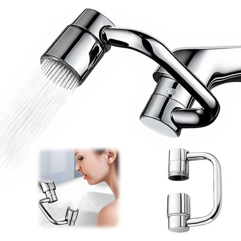 Drehbarer Wasserhahnauslauf 1080°, Multifunktionaler Wasserhahn-luftsprudler, Wassersparender Belüfter, Wasserhahnverlängerung Mit 2 Sprühmodi Für Küche Oder Bad (1 Stück)