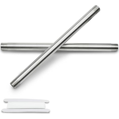 2 Stück 300mm 1/4" Männlich × 1/4" Männlich Bsp-gewinde Edelstahl 304 Verlängerungs-nippel Gusseisen Rohrfittinge