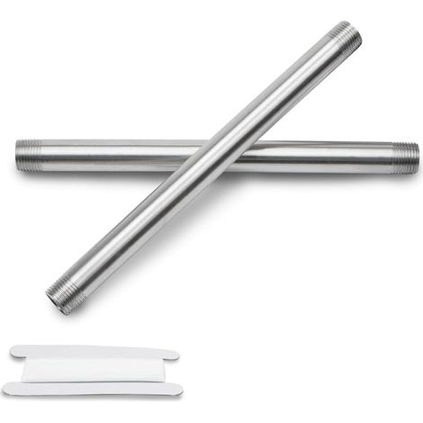 2 Stück 250 Mm 3/8" Außengewinde X 3/8" Außengewinde Bsp Edelstahl 304 Verlängerungs-nippel Gussrohrfitting