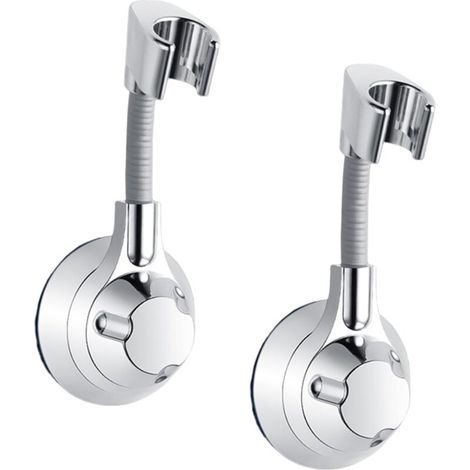 Verstellbarer Duschhalter, Ohne Bohren, Wandhalterung, Universell (2er-pack, Silber)