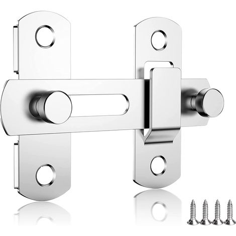 Loquet Porte - 100 Mm - Schiebetür-verschluss Aus Edelstahl, Türriegel, Innentür-verriegelung, Mit 4 Schrauben, Geeignet Für Türen, Fenster, Garten