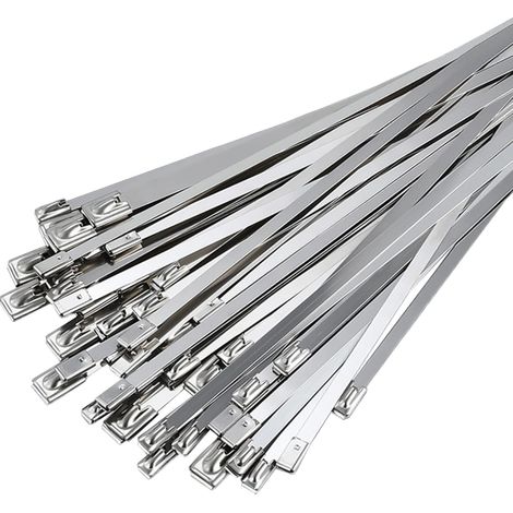 50 Stück Edelstahl-kabelbinder, 300mm×4,6mm, Kabelbinder Aus Rostfreiem Stahl Für Auspuffumwicklungen, Gebündelte Kabel, Zaun- Und Vordachwartung