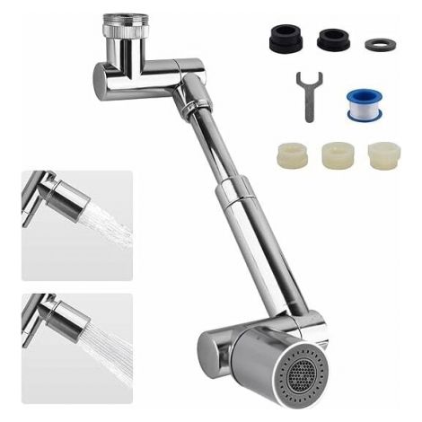 Universeller Wasserhahn-verlängerer 1440° Mit 2 Strahlmodi, Spritzschutzfilter, 360° Drehbar Für Waschbecken Und Küche