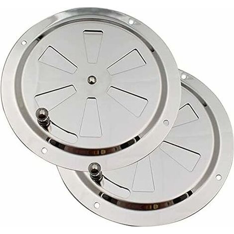 Rundes Lüftungsgitter, 125 Mm Edelstahl-lüftungsgitter Mit Insektenschutznetz Für Luftkanäle, Einstellbare Lamellen Für Zuluft Und Abluft, 2 Stück