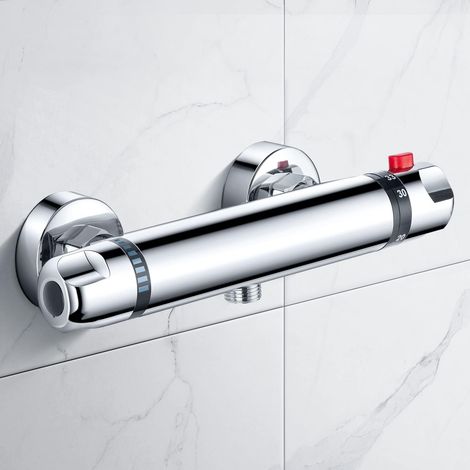Thermostatische Duscharmatur, Thermostatischer Duschmischer Für Das Badezimmer, Thermostatischer Duschmischer Mit Sicherheitstaste, Kompatibel Mit 38 °c, Thermostatische Duscharmatur Aus